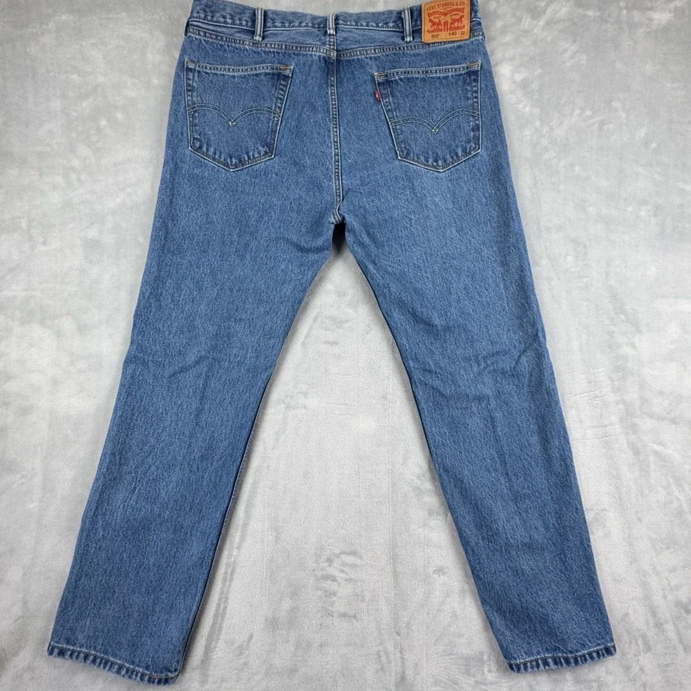 Levi's 505‎ Men's Regular Fit Straight Leg Blue Denim Jeans Size W40 L32